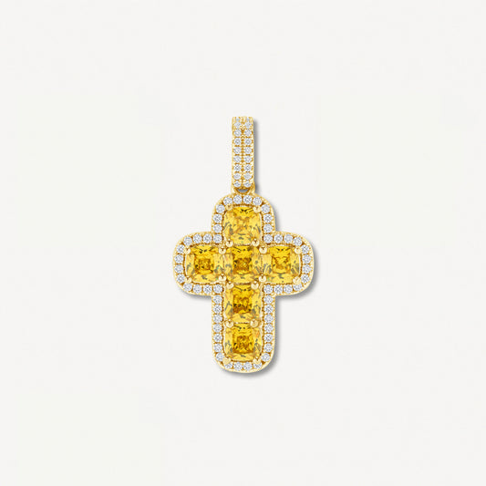 Canary Yellow Cross Pendant Gold