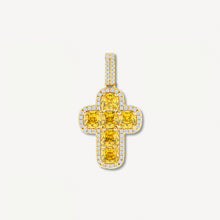  Canary Yellow Cross Pendant Gold