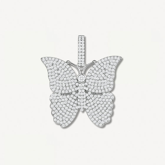 Butterfly Pendant White Gold