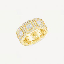 Square Baguette Ring Gold