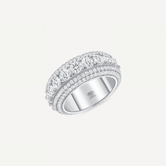 Layered Diamond Eternity White Gold