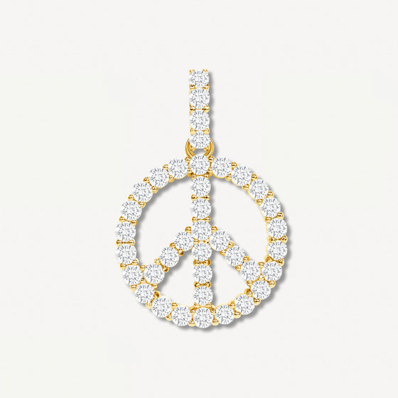 Iced Peace Sign Gold